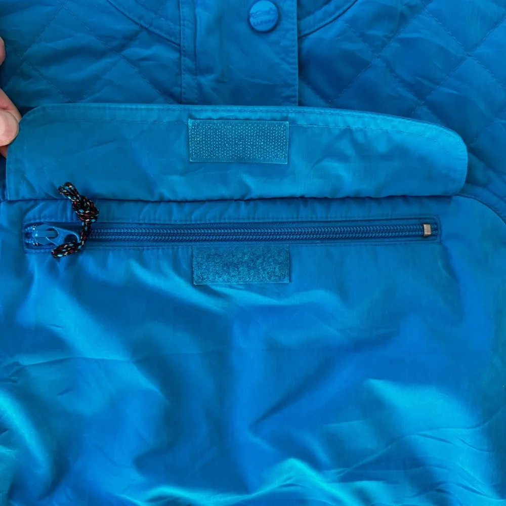 LL‎ BEAN Size S petite Vintage Blue Hooded Parka Coat Jacket CR27 missing fur